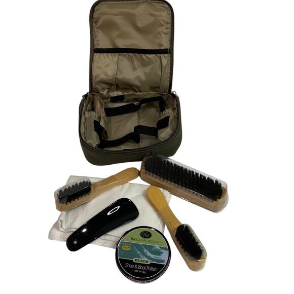 Briggan Allen Shoe Polish Shine Travel Kit Zip Around - Picture 2 of 7